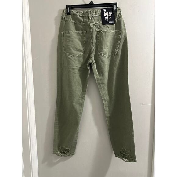 🔴Sandrine‎ Rose Free People Green distress jeans size 27 New - Picture 5 of 9